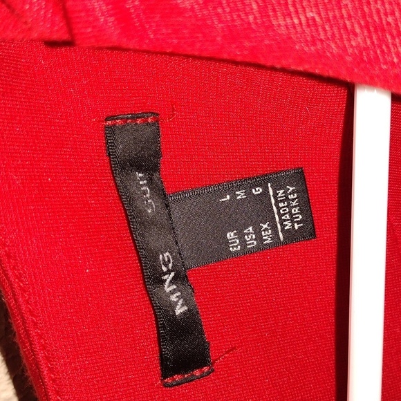 MNG Suit Mango Body Shaping Midi Dress Red Party Valentine's Holiday M - Picture 3 of 5